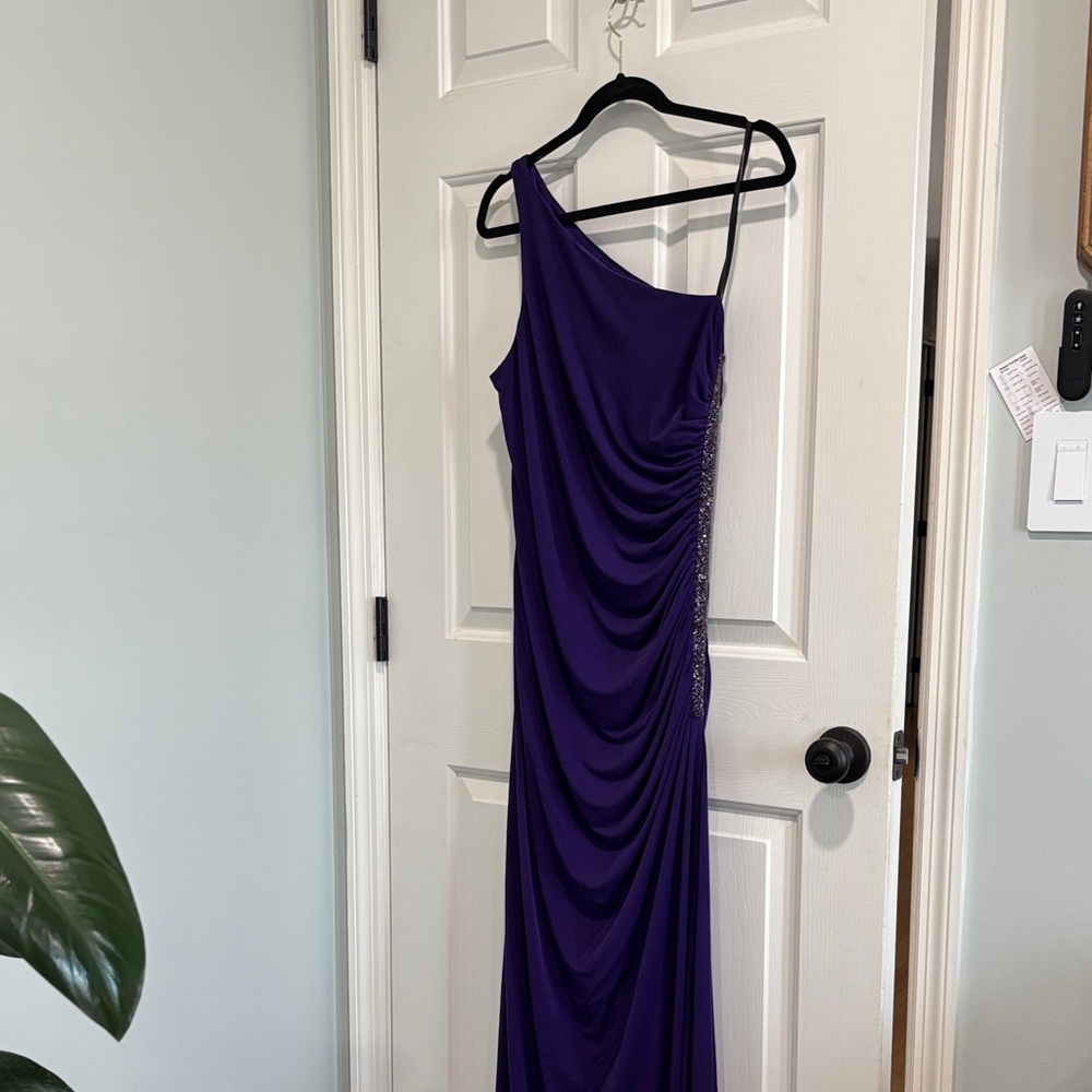 Laundry By Shelli Segal One-Shoulder Purple Dress
